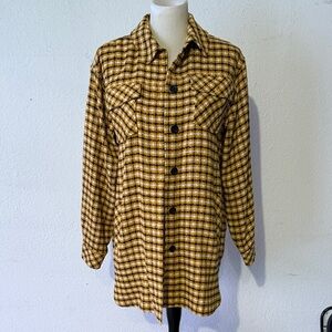 Karl Lagerfeld Yellow Plaid Button-Down Shirt